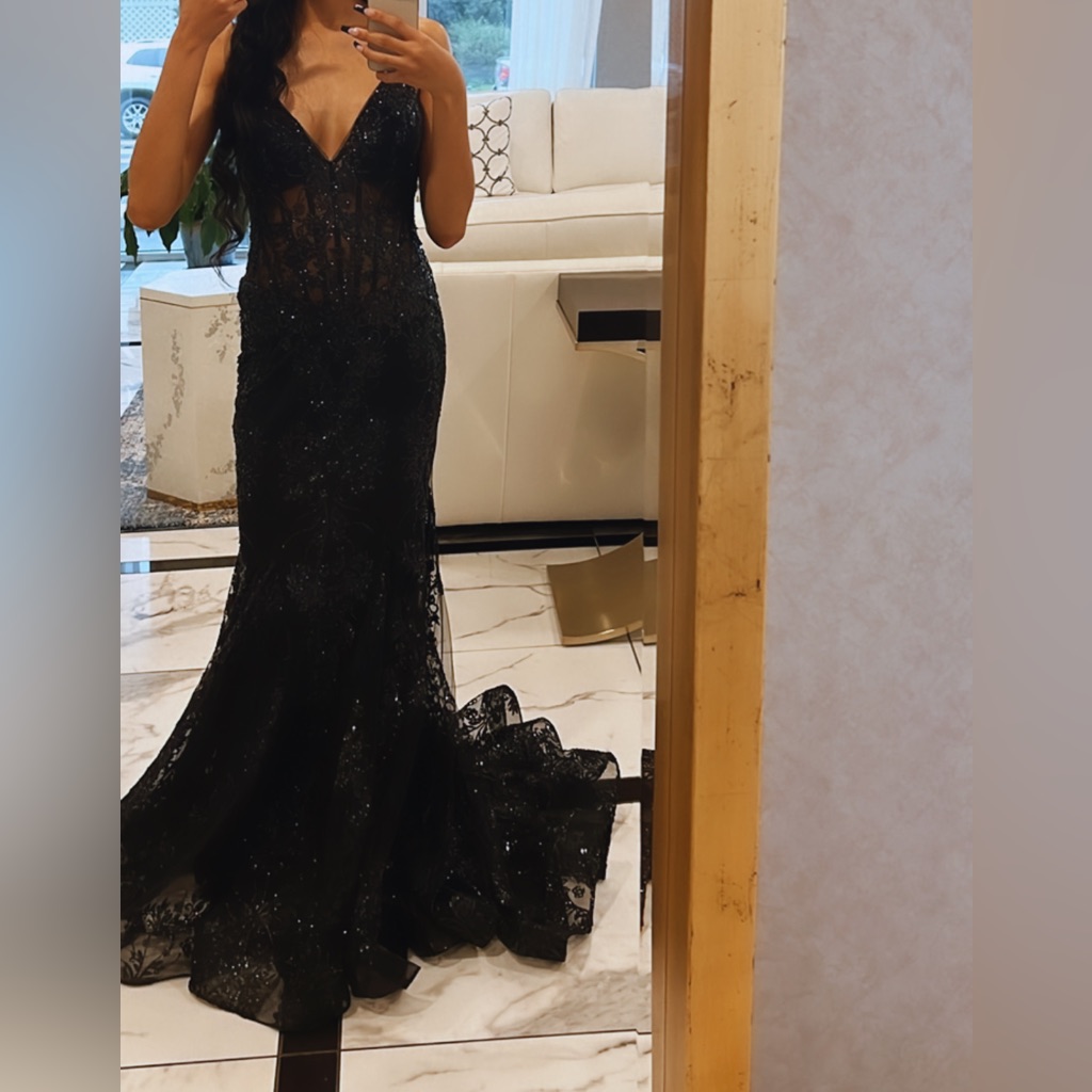 slim fit dress slacks Prom Long Spaghetti Straps Mermaid Gown by Jovani 3675